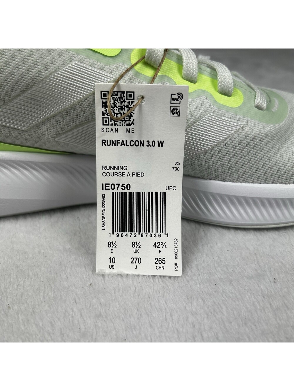 Adidas Runfalcon 3.0 Shoes Womens Size 10 White Green Running Sneakers IE0750 - Picture 11 of 11
